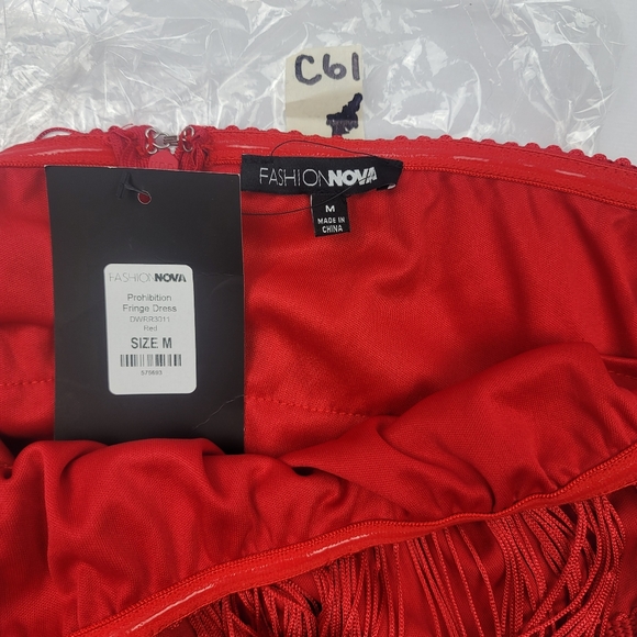NWT Red strapless prohibition fringe dress - Picture 6 of 6